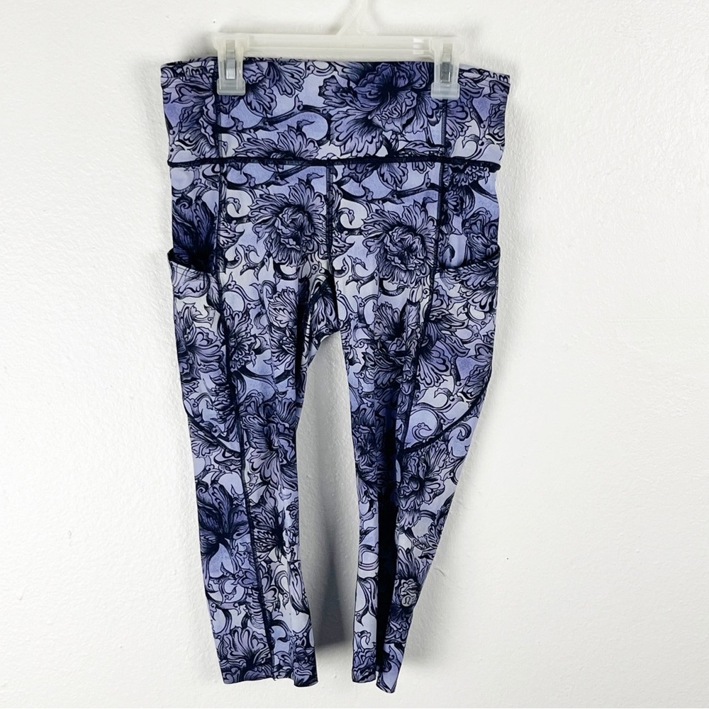 LULULEMON Hanakotoba Starlight Multicolor Wunder Under Hi-Rise Crop Leggings 8